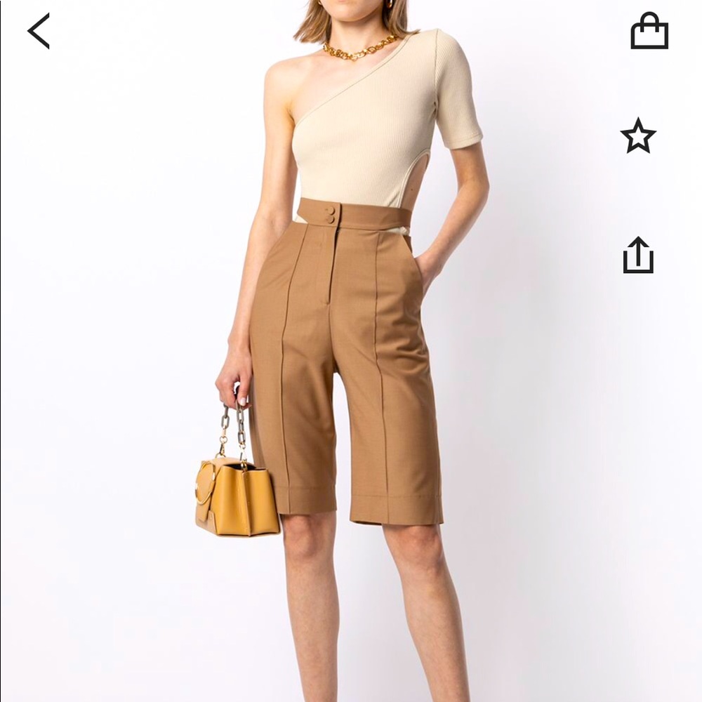 Materiel Tbilisi Beige Ribbed Cutout Bodysuit